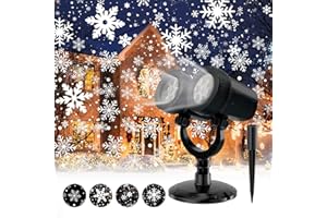 FLRYBRG 2025 New Gen Christmas Projector Lights Outdoor, Snowflake Projector Lights with Double Head, LED Snowfall Show Proje