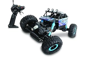 NKOK Mean Machines 1:16 2.4GHz RC Rock Crawler Venom (Blue), Designed for Rough Terrain Climbing, Pistol Grip Full Function Controller, Powerful Motor