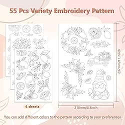 Peacoblue Water Soluble Embroidery Patterns for