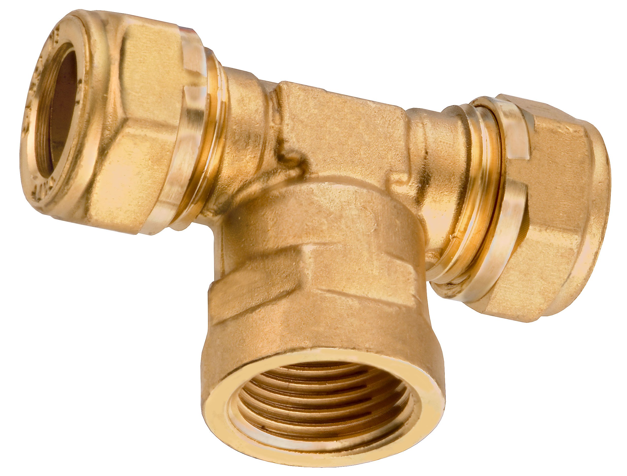 CORNAT TEC583695 Press Screw T coupl. 18x1/2x18mm, Gold