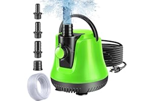 Sump Pump Submersible, Water Pump with Adjustable Flow, Pool Cover Pump Above Ground, Electric Portable Water Removal Pump, W