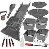 Sluice Box Compact Gold Panning Kit; Portable Sluice Box and 2 Classifier sifting Pans; classify While You Sluice with This Patented Prospecting Tool Set