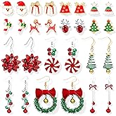 Christmas Earrings for Women Stocking Stuffers Christmas Tree Snowflake Bow Bell Dangle Earrings Xmas Holiday Jewelry Gifts Outfits Accessories