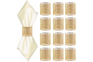 PECULA 24Pack Napkin Rings, Gold Napkins Rings Plastic, Gold Napkin Holders for Anniversary, Birthday, Parties, Weddings and Dinners