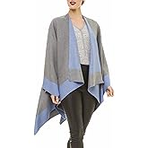 Women's Shawl Wrap Poncho Ruana Cape Cardigan Sweater Open Front for Fall Winter Spring