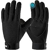 COOLJOB Thorn Proof Garden Gloves with Touchscreen Fingers for Men, Rose Pruning Work Gloves with Palm Cushion for Gardener, Farmer and Landscaper (Black 1 Pair Large)