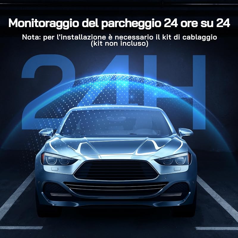 Dash Cam Auto 1440P, WiFi Dashcam per Auto, Telecamera Auto 170° Grandangolo, Visione Notturna,G-Sensor, WDR, Monitor di Parcheggio, Registrazione in Loop