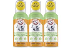 Arm & Hammer Simply Saline Moisturize & Soothe Nasal Mist, Drug-Free Moisturizing Saline Nasal Spray for Instant Relief for Dry Nose, 4.6 Oz (130 g), 3 Pack