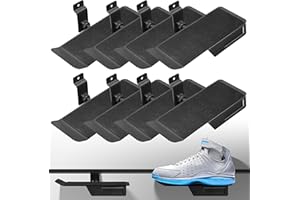 LAOWU 8 Pack Slatwall Shelves For Shoes, Adjustable Tilt Slatwall Shelf With Sponge Pad, Slat Wall Shelves And Fixtures, Slatwall Panel Accessories Shelves, Retail Store Display For Storage And Organization
