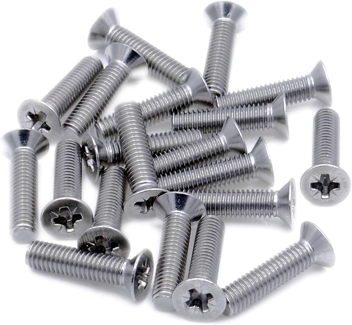 M1.6 (1.6mm x 10mm) Pozi Countersunk Machine Screw (Bolt) - Stainless Steel (A2) (Pack of 20), M1.6x10 - A2(20)