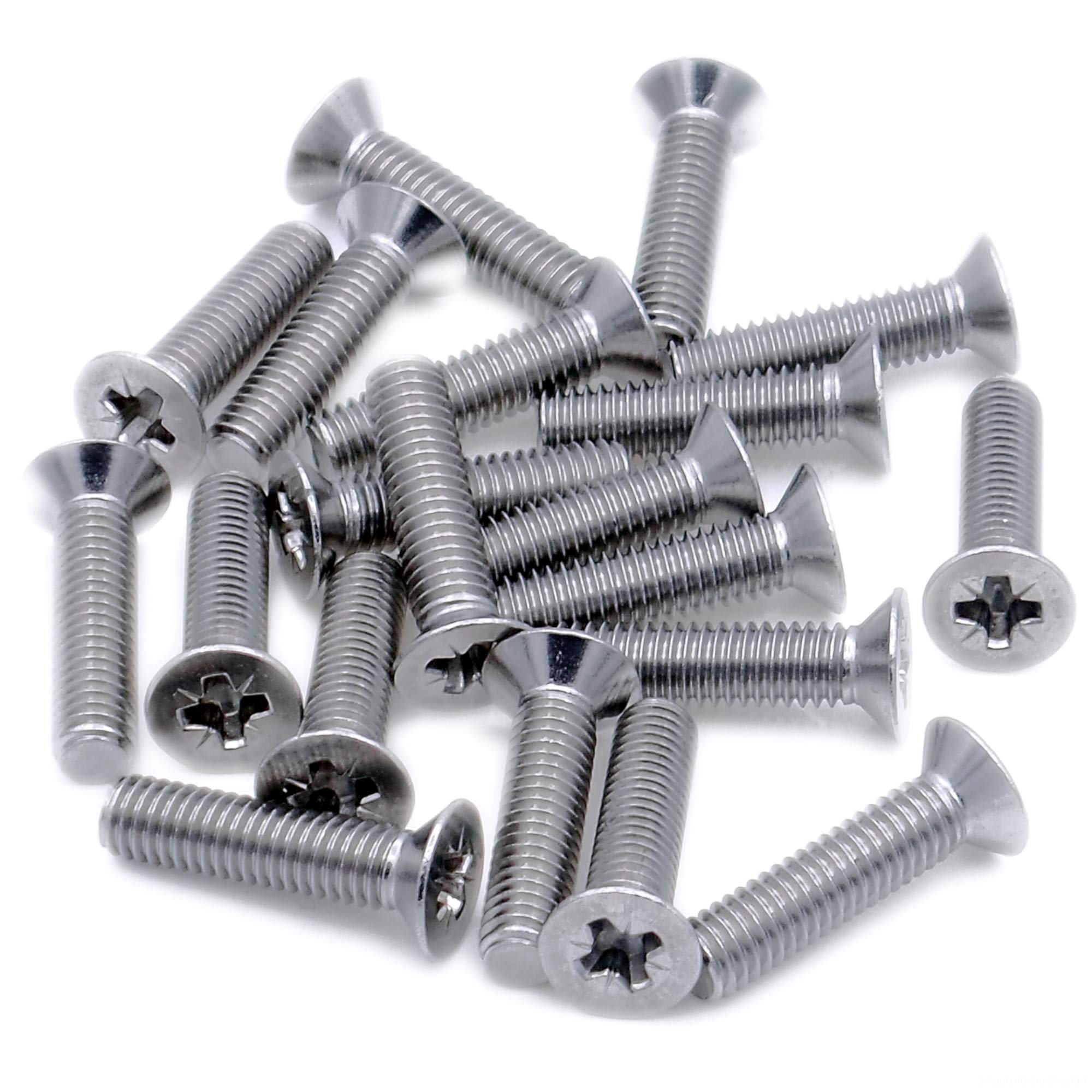 M1.6 (1.6mm x 10mm) Pozi Countersunk Machine Screw (Bolt) - Stainless Steel (A2) (Pack of 20)