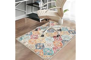 CAREMEE Office Chair Mats for Hardwood Floor, 36"X48" Desk Chair Mat for Hard Floor, Gaming Computer Chair Mat Office Rug for Rolling Chairs, Low Pile Carpet Under Chair Floor Protector, Orange