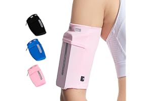 HiRui Running Armband Sleeve Universal Sports Armband Cell Phone Holder Armband for Exercise Workout, Compatible with iPhone 16/15/14/13/Plus/Pro Samsung Galaxy All Phones (S, Pink)