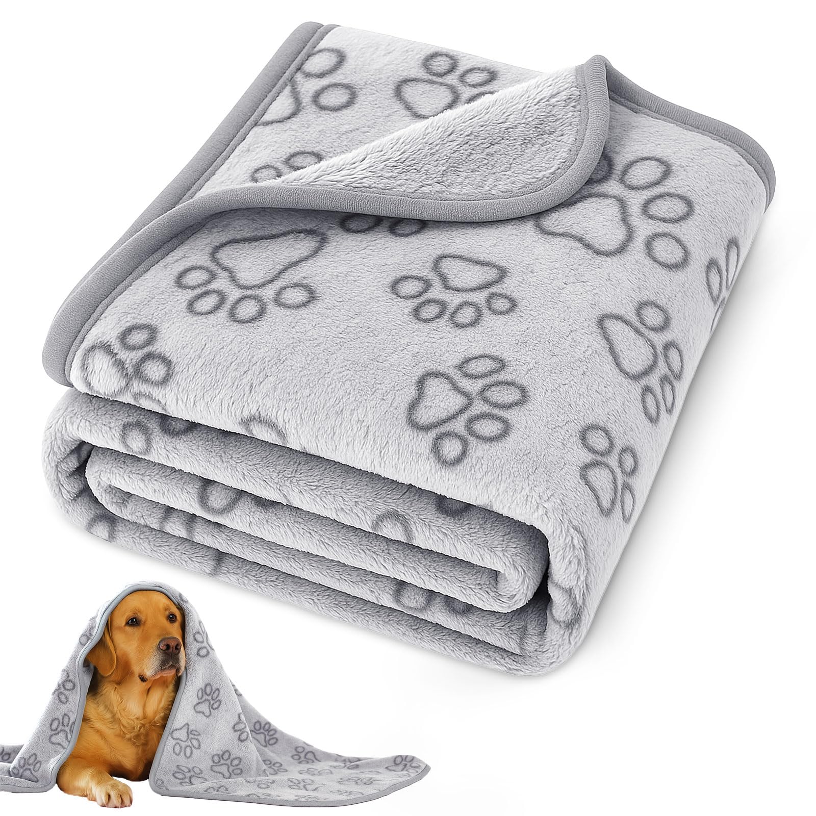 Photo 1 of 41" x 30" Dog Blankets for Medium Dogs, Cat, Premium Soft Dog Blankets for Small Dog Washable, Puppy Blanket Dogs Essentials for Puppies (Grey)