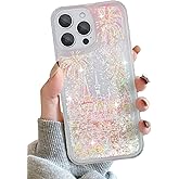 MrARTIST for iPhone 14 Pro Case - for Women Girls Cute Girly Kawaii Aesthetic Liquid Quicksand Sparkle Glitter Bling Shiny Sparkly Unique Design Funda Phone Cover for Apple 14Pro