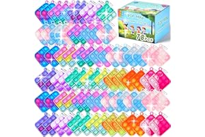 BICMAN 78Pcs Easter Egg Fillers Party Favors for Kids Fidget Toys Bulk Mini Pop Keychain Stocking Pinata Stuffers Birthday Carnival Treasure Classroom Prizes Toddler Toys Fidget Pack Stress Relief Toys