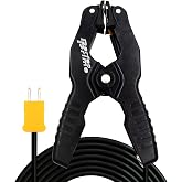 PerfectPrime TL0005 Pipe Clamp Temperature Lead for K-Type Probe Thermocouple Sensor &amp; Meter in Temperature Range from -40~200&deg;C/393&deg;F