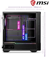 MSI MPG VELOX 100P AIRFLOW Mid-Tower PC Case E-ATX Tempered Glass 4 Fans Mystic view 7