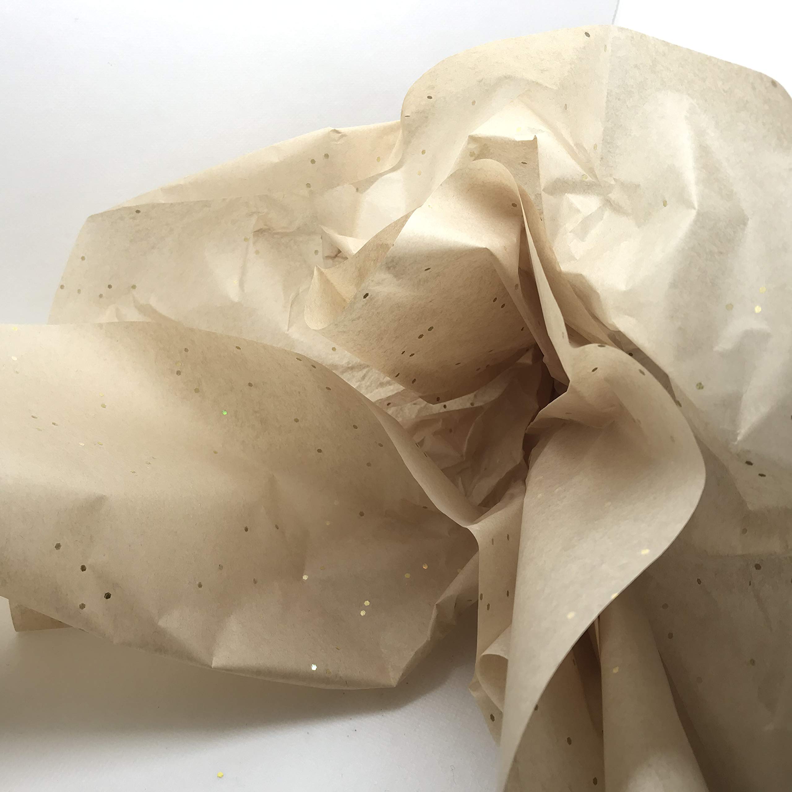 InsideMyNest Sparkly Glitter Gemstones Tissue Paper Sheets (30x20inches / 750x500mm) (Gold Dust, 100)