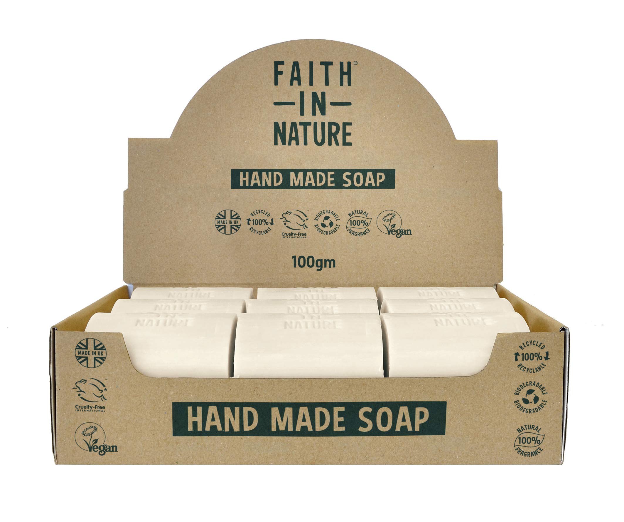 Faith In Nature Natural Tea Tree Hand Soap Bar, Cleansing, Vegan & Cruelty Free, No SLS or Parabens, Multi Box 18 x 100g