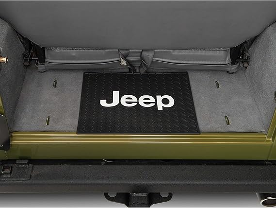 Amazon Com Alterum Jeep Logo Rear Utility Floor Mat Black For
