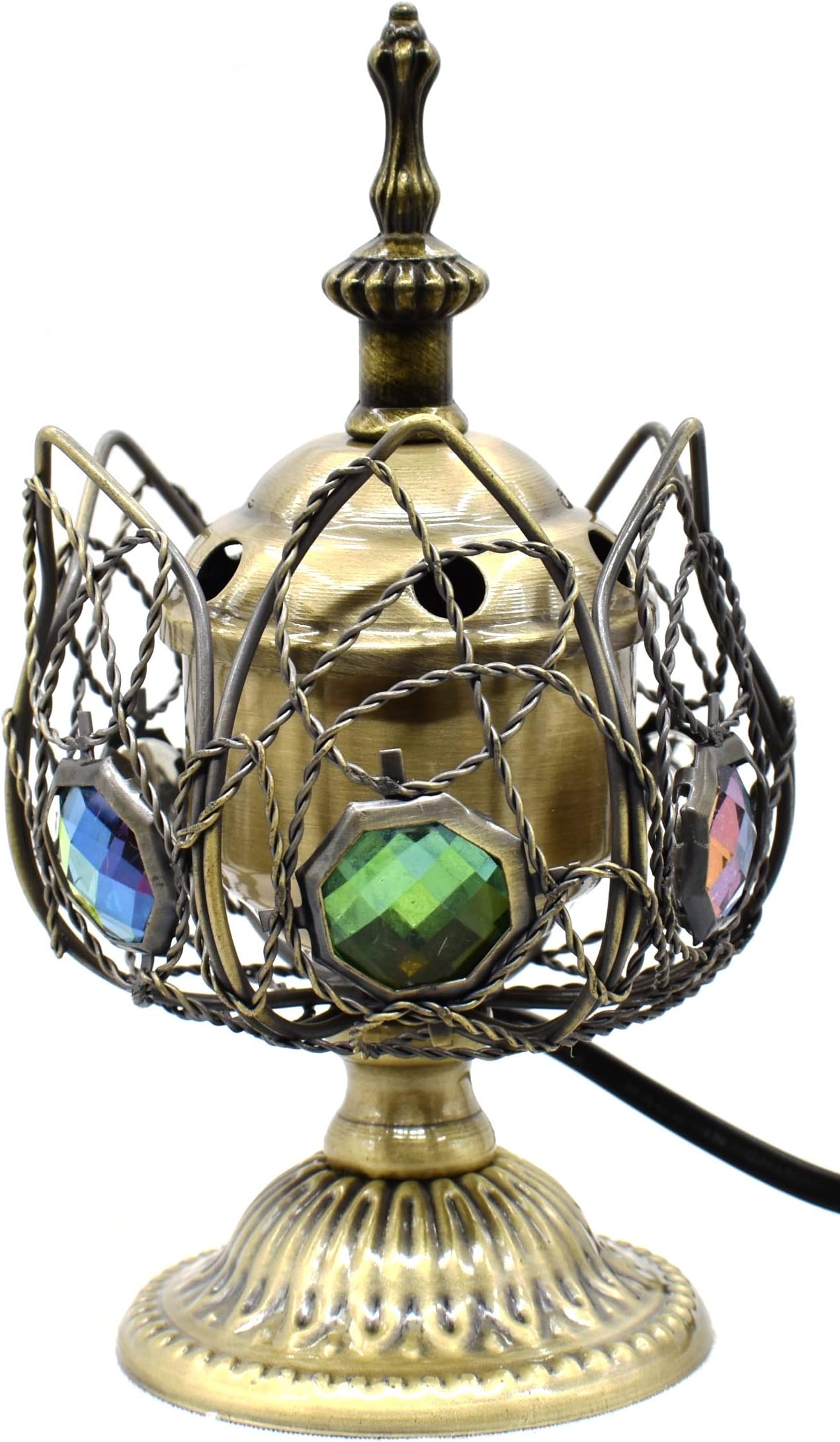 Electric Bakhoor Burner Electric Incense Burner Camphor- Oud Resin Frankincense Camphor Positive Energy Gift - WL38M - Grey