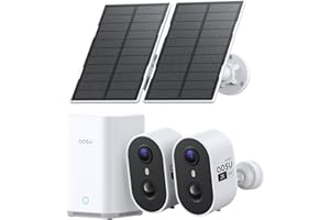 aosu Security Cameras Wireless Outdoor Home System, Solar Powered, True 2K HD, Color Night Vision, Cross-Cam Tracking, Spotli
