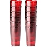 New Star Foodservice 530028 Tumbler Beverage Cup, Stackable Cups, Break-Resistant Commercial SAN Plastic, 12 oz, Red, Set of 12
