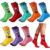 Blosssound 8 Pairs Funny Emotion Socks with Face Crazy Crew Socks for Women Soft Cotton for Christmas Stocking Stuffers Family Costume Accessories