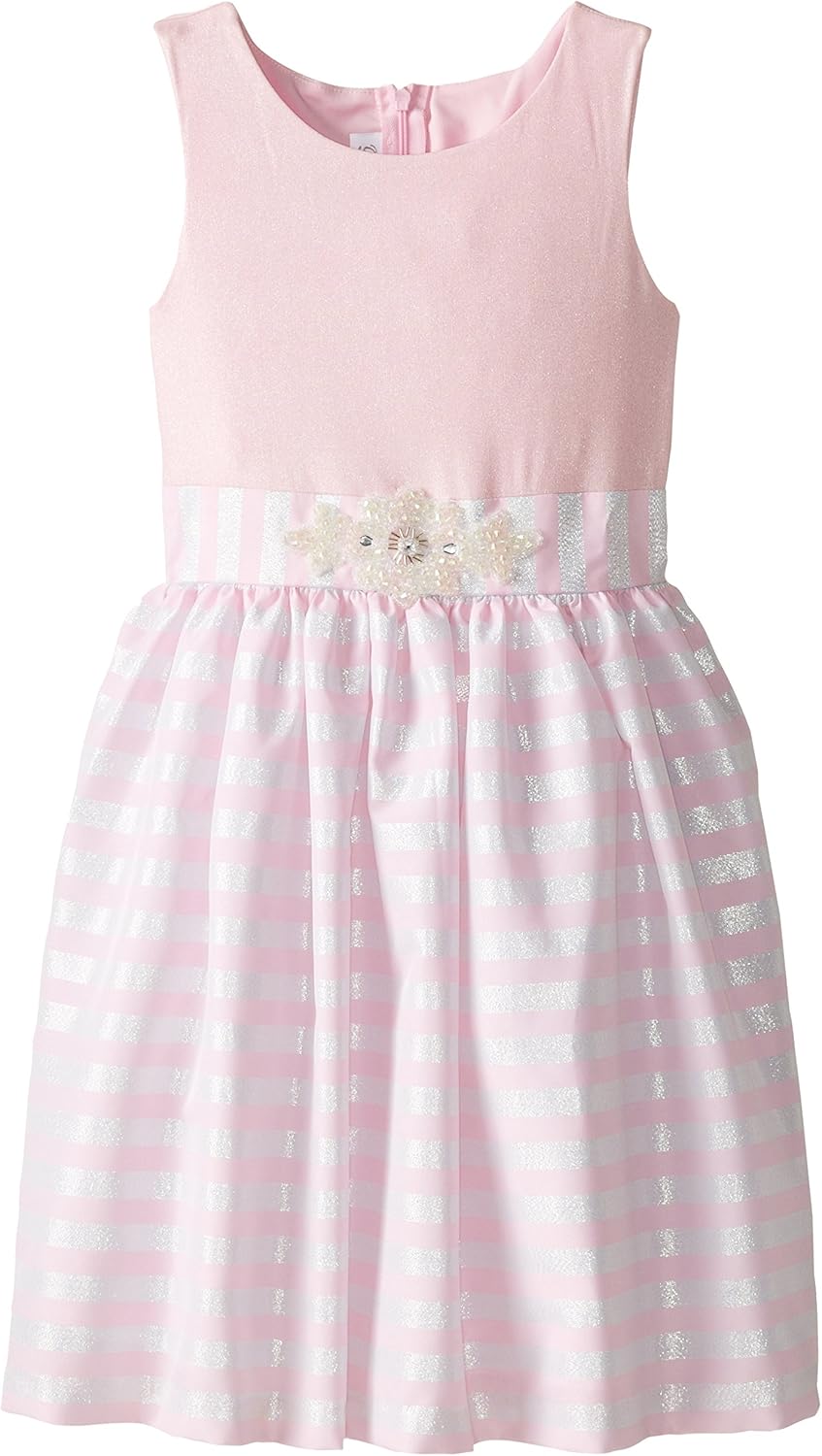 Bonnie Jean Big Girls' Sleeveless Foil Knit Bodice Dress