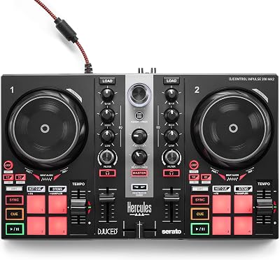 Hercules DJControl Inpulse 200 MK2 Compact DJ Controller with LED Guides