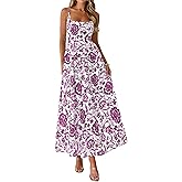 PRETTYGARDEN Womens 2026 Spring Boho Maxi Dress Eyelet Floral Long Flowy Sundresses Summer Beach Vacation Clothes
