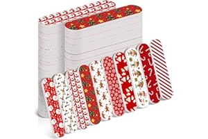 LANTIES 50 Pack Christmas Mini Nail Files Gifts Bulk Holiday Mini Emery Boards Double-Sided Christmas Party Nail Files Favors Bulk Stocking Stuffers for Employee Appreciation Teacher Staff Coworkers (Classic)