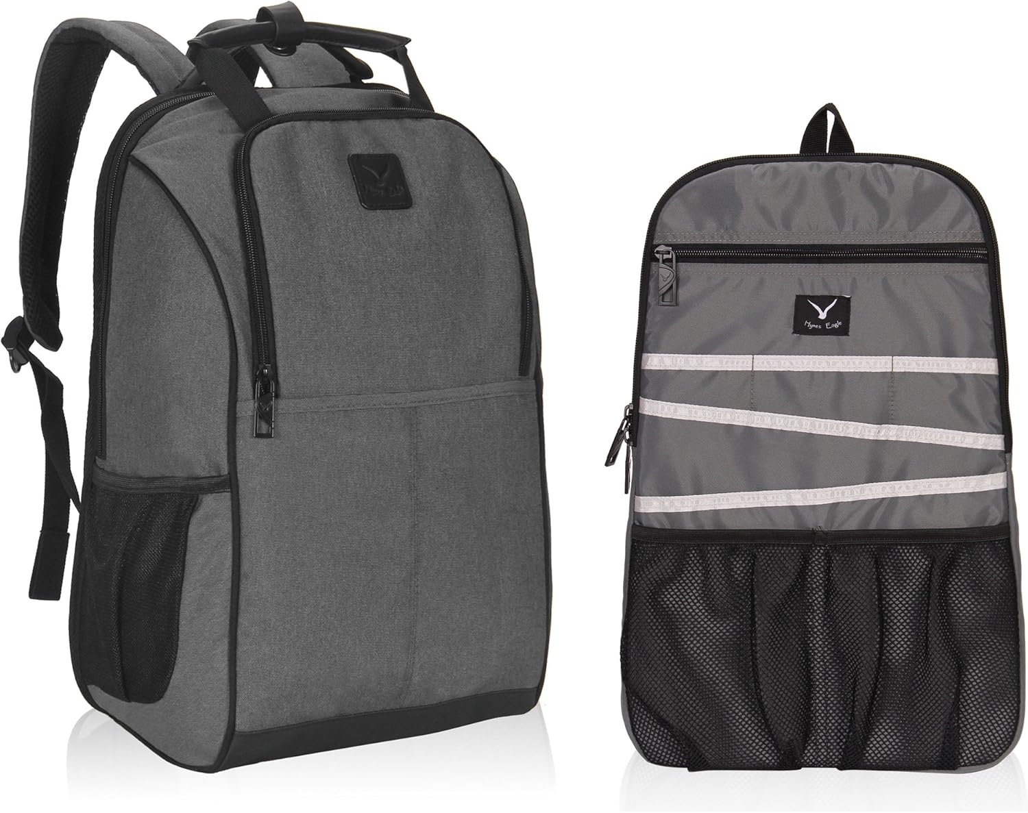 Travel Max Laptop Backpack & Insert Organizer, 2 in 1 Business College School Daypack Bag, 14 Inch Laptop Backpack for Men Women (Grey)