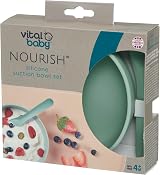 Vital Baby Silicone Suction Feeding Bowl & Spoon Green - Strong Suction view 8
