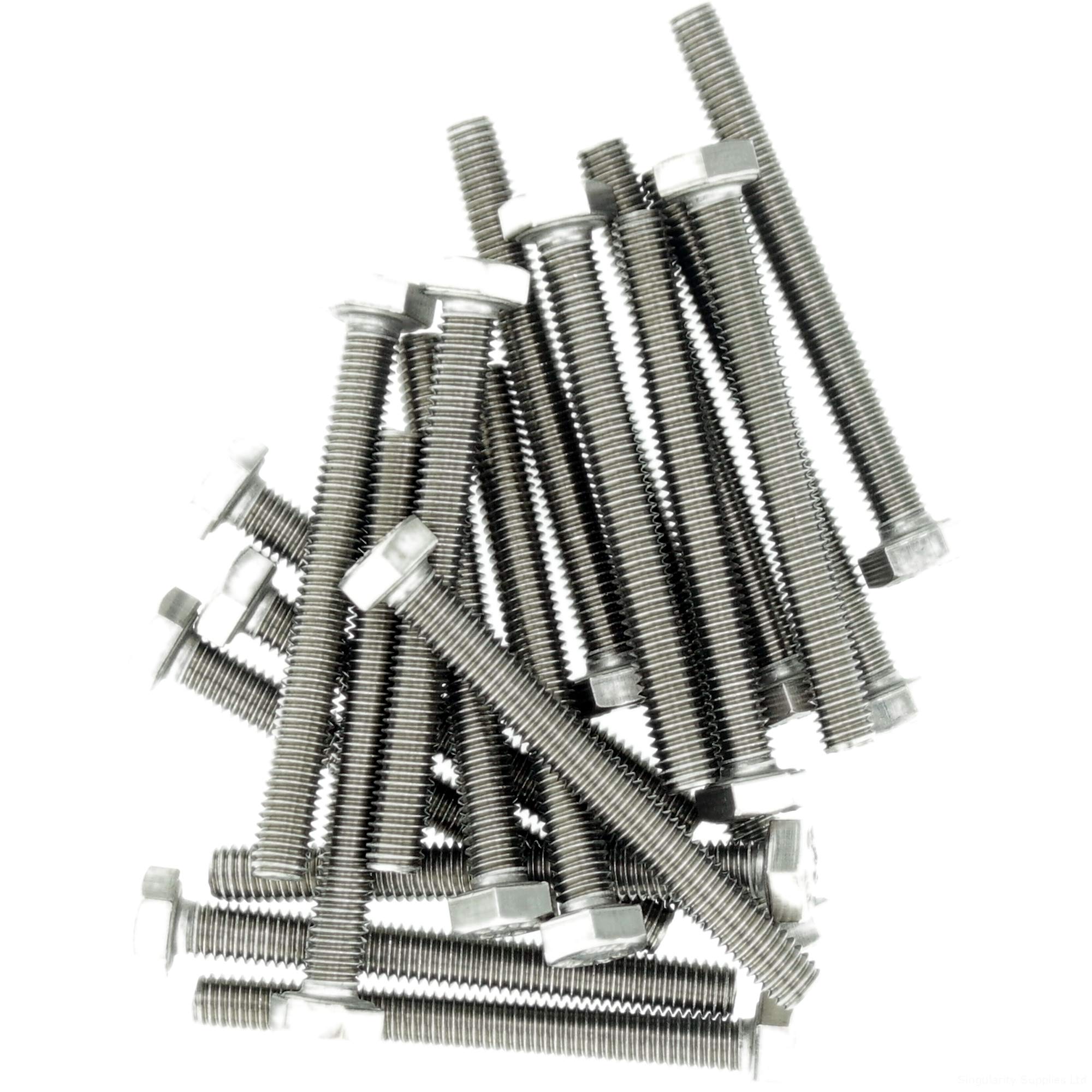 M6 (6mm x 18mm) Hex Bolt (Fully Threaded Setscrew) - Stainless Steel (A2) (Pack of 20)