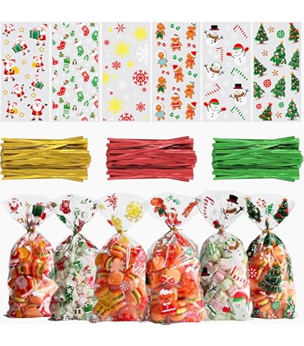 Cellophane Treat Bags, 5x11 Inches Clear Cellophane Bags With Twist