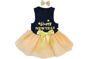 Kirei Sui Happy New Year Small Puppy Dogs Tutu Dress Black XS