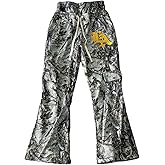 VIPWOLF Men's Camo Wide Leg Sweatpants Baggy Double Waisted Sweatpants Workout Cargo Pants Joggers Trousers Streetwear