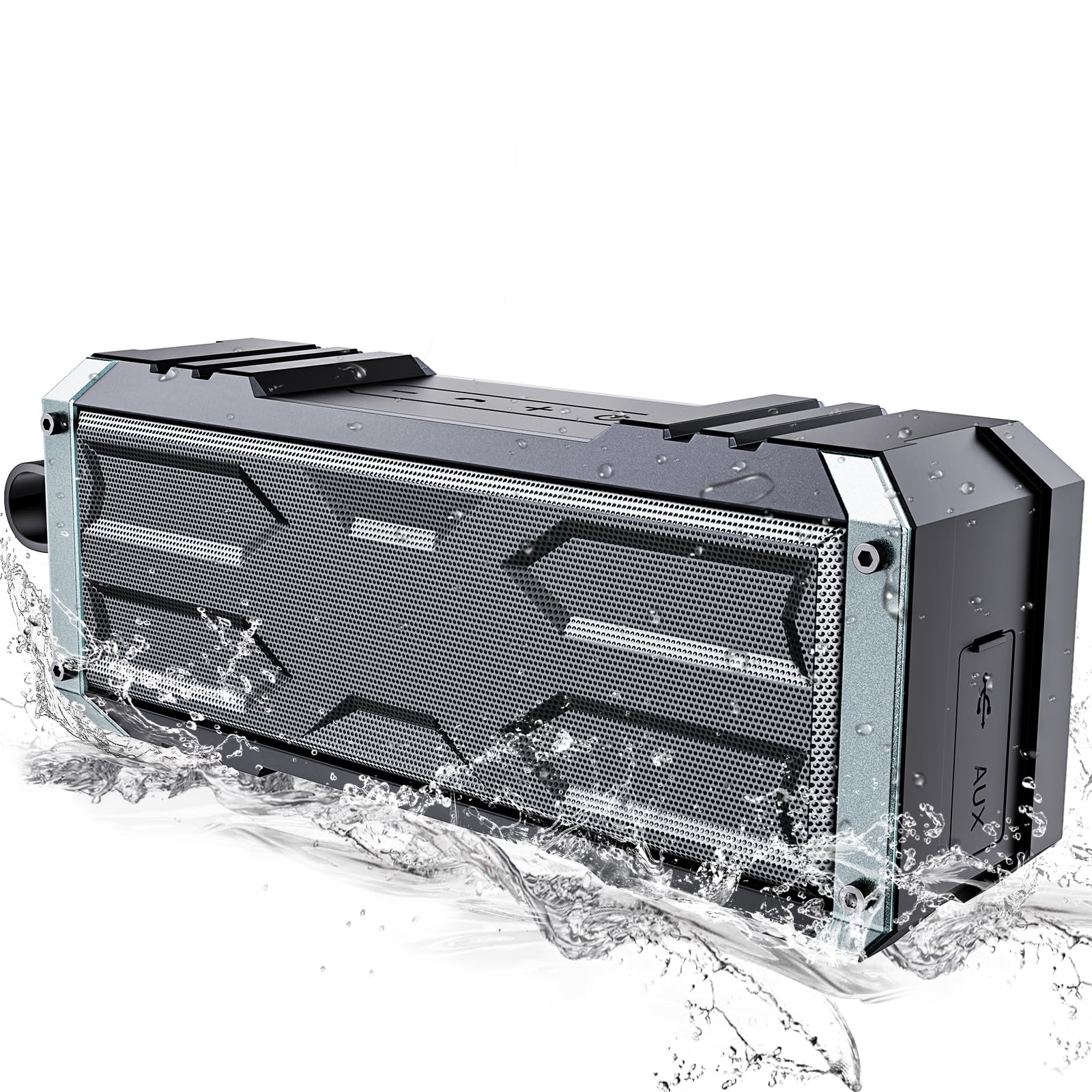 Photo 1 of COMISO Bluetooth Speaker, Portable Speaker V5.3 with 20W Loud Stereo Sound, IPX7 Waterproof Speaker with Deep Bass, 24-Hour Playtime,Rugged Metal,Compact, Wireless Speaker For Outdoor/Home/Travel/Gift