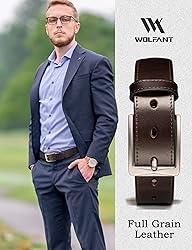 WOLFANT Men's 35mm Dress Casual Belt,100% Italian