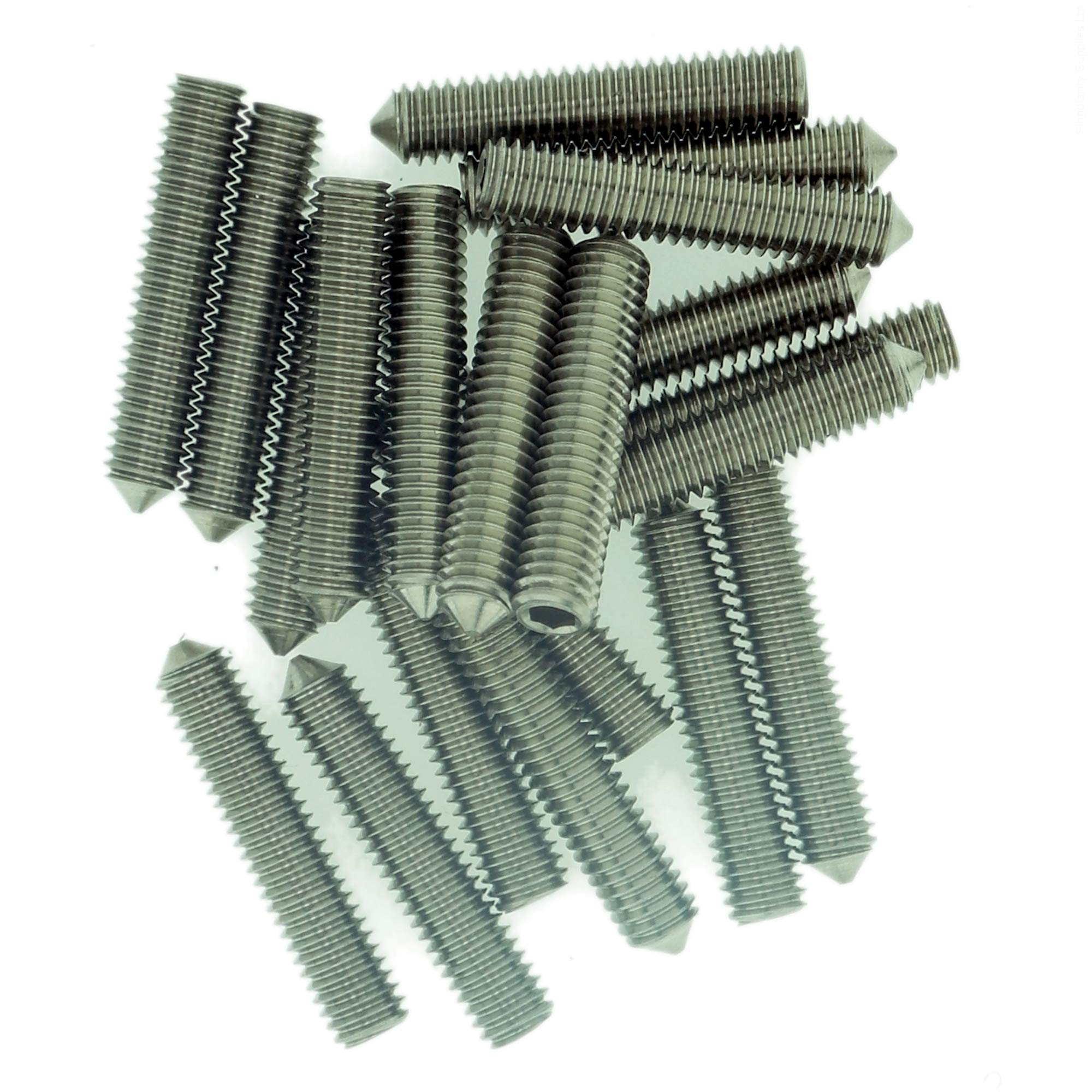 M5 (5mm x 4mm) Hex Socket Grub Screw (Cone Point) - Stainless Steel (A2) (Pack of 20)