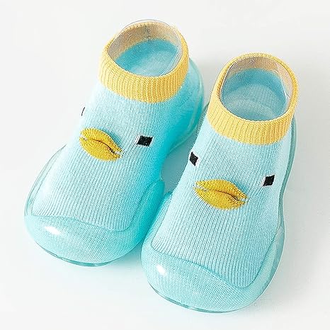 Amazon Co Jp Wuqiang ソックス 通気性の赤ちゃんの靴の透明な柔らかい底の赤ちゃん幼児の靴下靴滑り止め屋内床のスリッパ Color Blue Size 12 24 Months ホーム キッチン