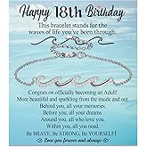EPIRORA Birthday Gifts for Girls, 10th/11th/12th/13th/14th/15th/16th/17th/18th/19th/20th/21st Birthday Decorations Gifts Ideas, Silver Wave Bracelets for Daughter Sister Granddaughter Niece Friend