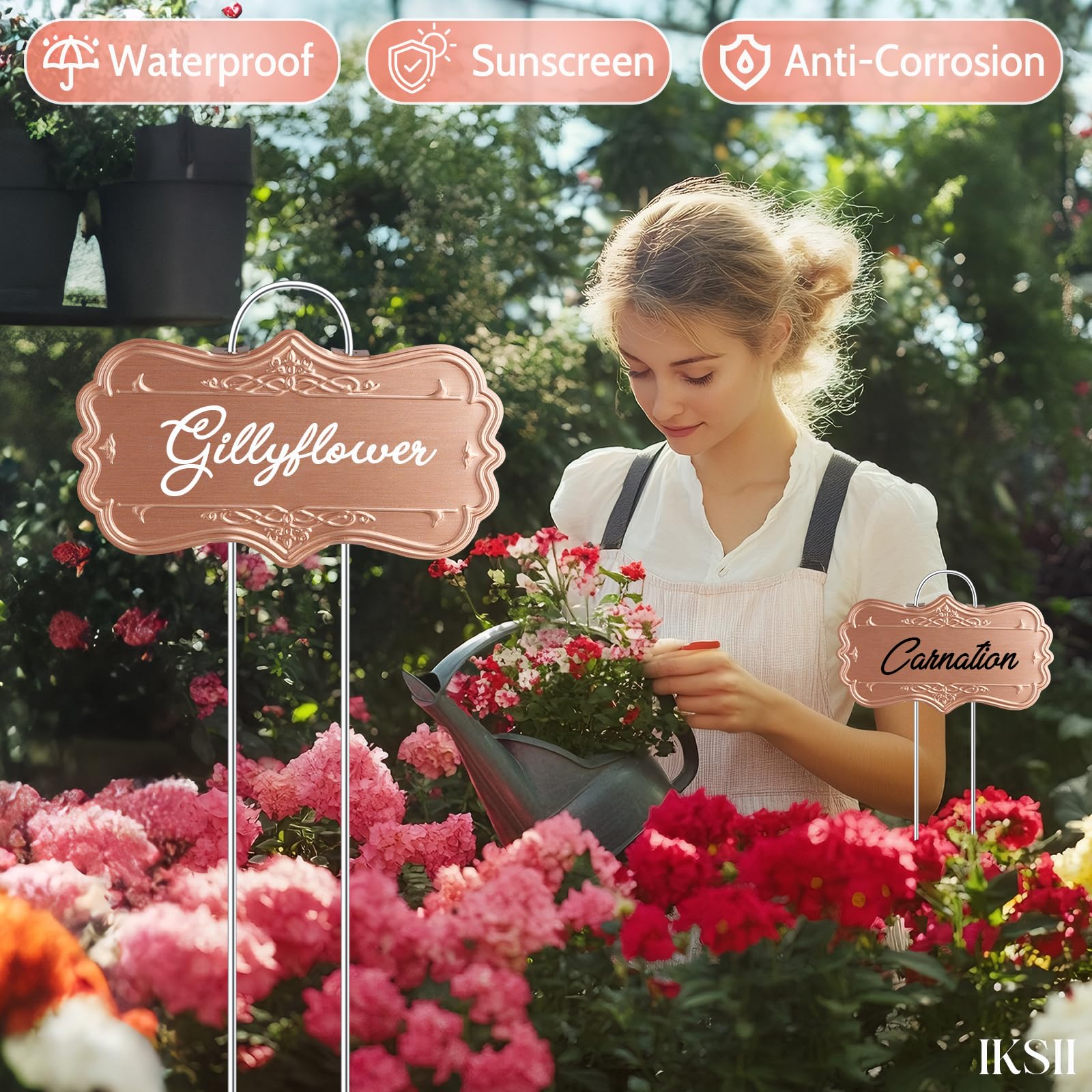 IKSII 30 Pack Metal Plant Labels,Larger Area 3.7