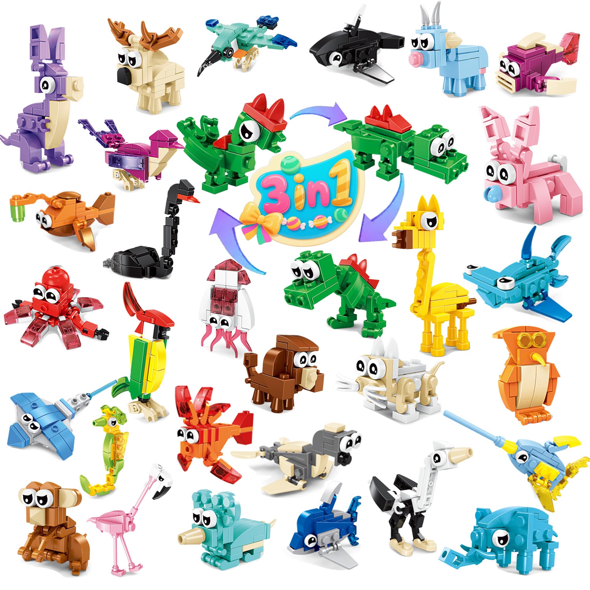 Photo 1 of UVOCTUNS 30 Pack Mini Animal Building Blocks Party Favors for Kids with 90 Models,Classroom Prizes,Birthday Gifts,Easter,Christmas,Valentine's Day Toys for Boys Girls Ages 6+