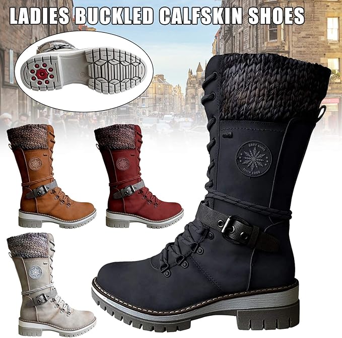 Walkley Mid Calf Knitted Waterproof Boots%C3%AF%C2%BC%C5%92Black