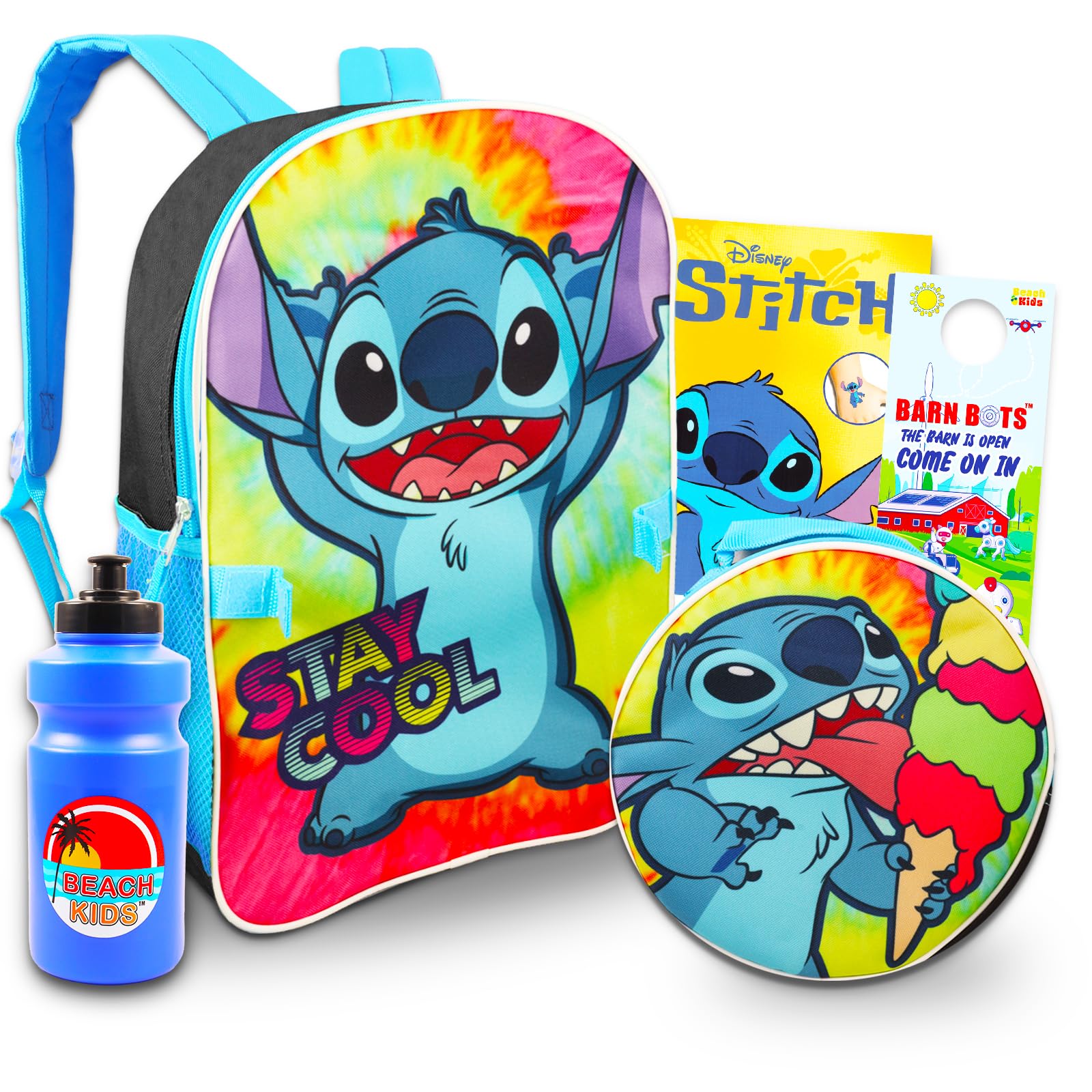 Photo 1 of Disney Stitch Backpack with Lunch Box - Bundle with 16" Stitch Backpack, Stitch Lunch Box, Water Bottle, Tattoos, More | Lilo and Stitch Backpack for Girls Set