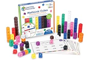 Learning Resources MathLink Cubes Elementary Math Activity Set - 115 Pieces, Ages 7+ Math Manipulative Cubes, Math Games for 