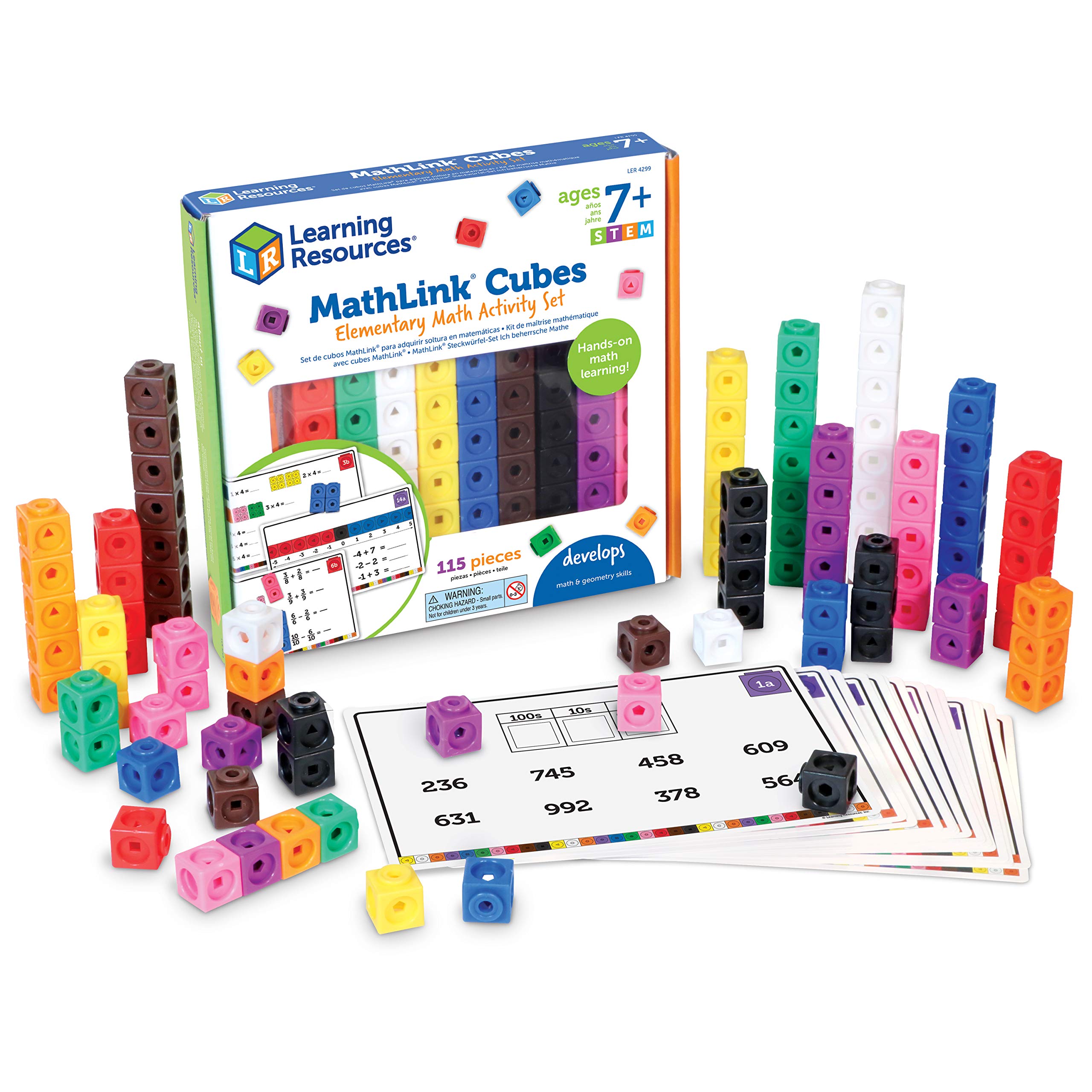 Photo 1 of Learning Resources MathLink Cubes Elementary Math Activity Set - Math Manipulatives for Elementary School, 1st Grade Learning & Education Toys, Counting Blocks for Classroom Centers and Homeschool